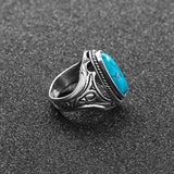 Retro Stone Herrenring aus tibetischem Silber