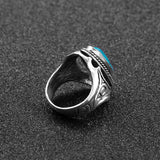 Retro Stone Herrenring aus tibetischem Silber