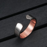 Kupferring für Männer Minimalistischer offener Cuff mit Magneten