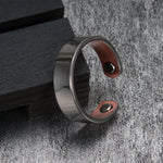 Kupferring für Männer Minimalistischer offener Cuff mit Magneten