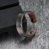 Kupferring für Männer Minimalistischer offener Cuff mit Magneten
