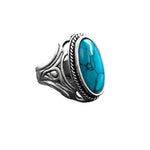 Retro Stone Herrenring aus tibetischem Silber