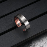 Kupferring für Männer Minimalistischer offener Cuff mit Magneten