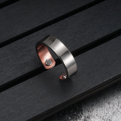 Copper ring for men Minimalist open cuff with magnets