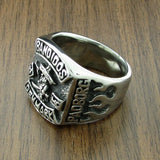 Bandidos Denmark ring made of 316L stainless steel with detailed engraving