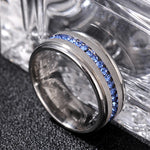 Herrenring aus Titan mit blauem Inlay im Vintage-Stil 8mm - Siegelring-shop