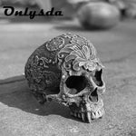 Skull Ring aus 316L Edelstahl in Silber mit Mandala-Desig