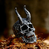 316L Edelstahl Dämonen-Totenkopf Ringe Gothic Punk - Siegelring-shop