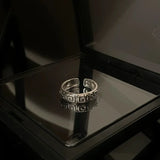 Hui Palindrom-Muster Ring für Männer aus Silber Handgefertigter Unisex Offener Ring
