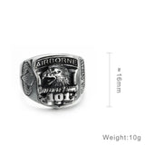 Edelstahl-Signet-Ring mit 101 Airborne-Emblem und Adler-Motiv