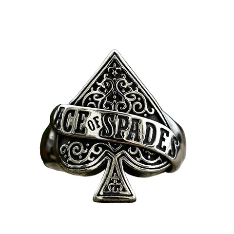 "Ace Of Spades" Ring für Herren aus hochwertigem Silber mit filigrane