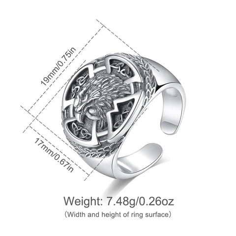 925 Sterling Silber Ring mit Löwenemblem und filigranem Design