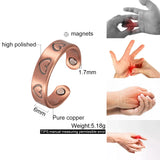 Ring aus reinem Kupfer mit Herzen Verstellbarer 6mm Magnetring für Frauen