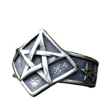 Herrenring mit Gothic-Pentagramm-Motiv aus Edelstahl