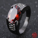 925 Sterling Silber Ring mit synthetischem rotem und lila Rubin für Männe