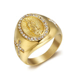 Ring Inspiriert von der Jungfrau Maria in Gold - Siegelring-shop