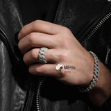 Moissanite Cuban ring for men and women made of 925 sterling silver