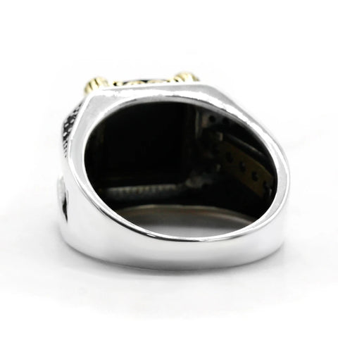 925 Sterling Silber Herrenring im türkischen Klassik-Stil mit quadratische