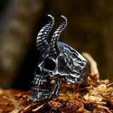 316L Edelstahl Dämonen-Totenkopf Ringe Gothic Punk - Siegelring-shop