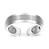 Edelstahl Magnettherapie-Ring in Silberoptik mit Einstellbarer Öffnung - Siegelring-shop