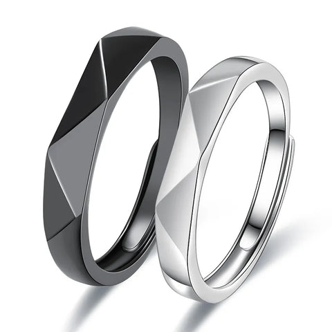 Versprechen Ring für Männer Einfache Geometrische Paar Ring Offen Verstellbar - Siegelring-shop