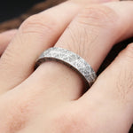 NordischerRune Ring 316L Edelstahl Geprägter Amuletring in Anthrazit