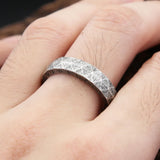 NordischerRune Ring 316L Edelstahl Geprägter Amuletring in Anthrazit