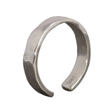 Men's sterling silver S925 ring with hammered finish