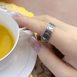Ethno Ring aus 925 Sterling Silber mit geometrischem Design - Handgefertigter, bedeutungsvoller Schmuck für Männer