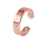 Ring aus reinem Kupfer mit Herzen Verstellbarer 6mm Magnetring für Frauen