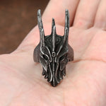 Schwarz-vergoldeter Ring mit Helm-Design aus 316L Edelstahl für Männer