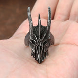 Schwarz-vergoldeter Ring mit Helm-Design aus 316L Edelstahl für Männer