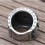 Kompass Ring Handgefertigter Silberring mit nautischem Anker-Emblem