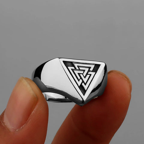 316L Edelstahl Minimalistischer Valknut Dreieckssymbol