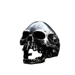 Edelstahl Biker-Ring im Punk-Stil mit Totenkopf-Design in Schwarz