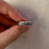 Hui Palindrom-Muster Ring für Männer aus Silber Handgefertigter Unisex Offener Ring