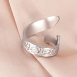 Dawapara Imam Ali Zulfiqar Schwert-Ring mit arabischer Schrift silberfarbene