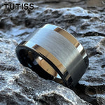 12MM Tungsten Carbide Ring für Männer Gebürstetes