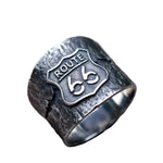Route 66 Ring aus 316L Edelstahl mit geprägtem Emble