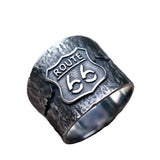 Route 66 Ring aus 316L Edelstahl mit geprägtem Emble