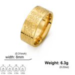 Muslim Allah Ring mit Gravur aus Edelstahl in Gold