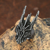 Schwarz-vergoldeter Ring mit Helm-Design aus 316L Edelstahl für Männer