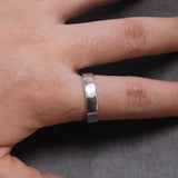Men's sterling silver S925 ring with hammered finish