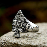 "Ace Of Spades" Ring für Herren aus hochwertigem Silber mit filigrane