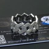 Moissanite Cuban ring for men and women made of 925 sterling silver