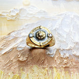 Złoty pierścień sygnetowy z powłoką UV, modny, elegancki, dla kobiet i mężczyzn, prezent w stylu boho na jesień, ze srebra próby 925