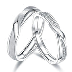 Verlobungsringe im Twist-Design aus Silber mit Zirkonia-Verzierung - Siegelring-shop