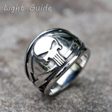 Men's 316L stainless steel rings Punisher skeleton mask