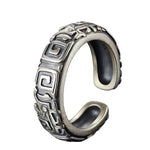 Hui Palindrom-Muster Ring für Männer aus Silber Handgefertigter Unisex Offener Ring