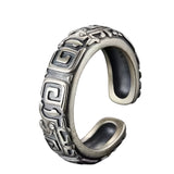 Hui Palindrom-Muster Ring für Männer aus Silber Handgefertigter Unisex Offener Ring